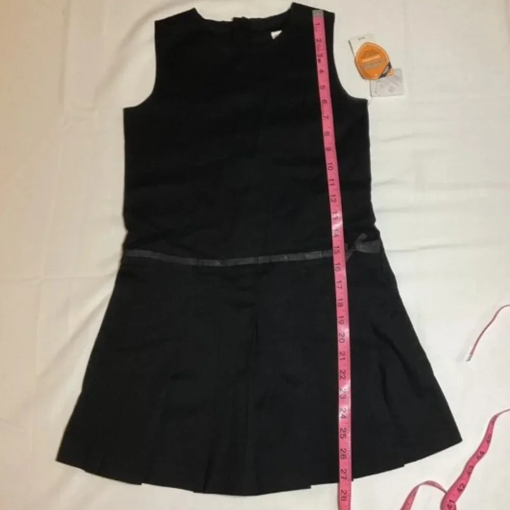 Gymboree Girls 8 Black Pleated Jumper Sleeveless Uniform Dress NWT School